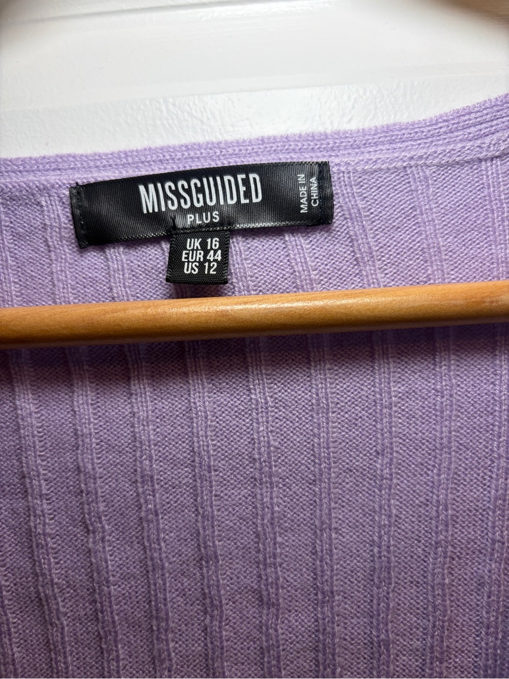 Missguided | Lavender Ribbed Tie-Front Crop Cardigan - Picture 2 of 6